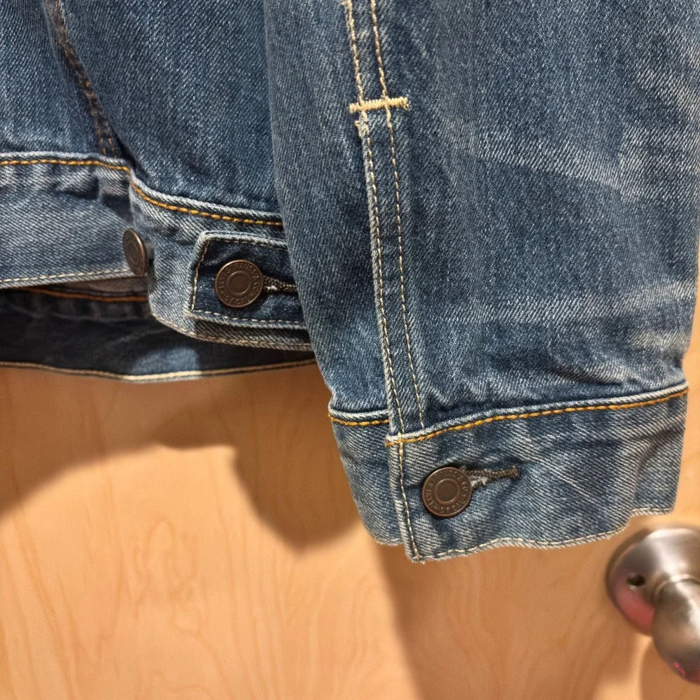 Levis Mens Denim Trucker Jacket Medium Wash Blue Button Front 2XL - Picture 9 of 12